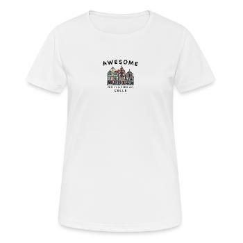 Celle, Altstadt Häuser, Handzeichnung, Deutschland - Frauen T-Shirt atmungsaktiv - Weiß - Vorne - AI Model Female 172 dark (172cm)