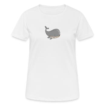 Wal - Frauen T-Shirt atmungsaktiv - Weiß - Vorne - AI Model Female 172 dark (172cm)