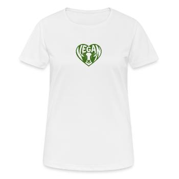 Vegan cow in heart design - Women's Breathable T-Shirt - white - Front - AI Model Female 172 dark (172cm)