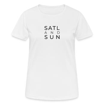 ATLANTEA – Salz und Sonne - Frauen T-Shirt atmungsaktiv - Weiß - Vorne - AI Model Female 172 dark (172cm)