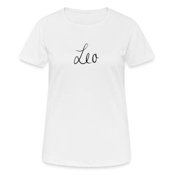 Leo - Frauen T-Shirt atmungsaktiv - Weiß - Vorne - AI Model Female 172 dark (172cm)