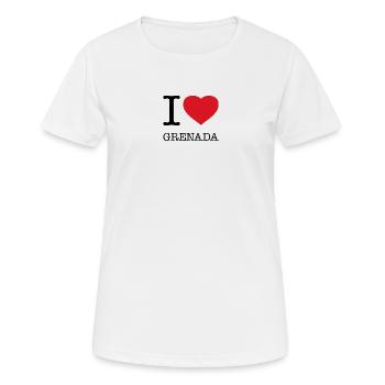 I LOVE GRENADA - Frauen T-Shirt atmungsaktiv - Weiß - Vorne - AI Model Female 172 dark (172cm)