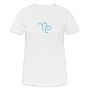 Symbole du signe du zodiaque du Capricorne Bleu pastel - T-shirt respirant Femme - blanc - Devant - AI Model Female 172 dark (172cm)