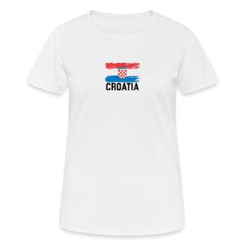 Kroatien Flagge - Frauen T-Shirt atmungsaktiv - Weiß - Vorne - AI Model Female 172 dark (172cm)