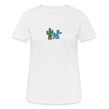 Ballontiere Ballonkünstler Hund Pinkeln Kaktus - Frauen T-Shirt atmungsaktiv - Weiß - Vorne - AI Model Female 172 dark (172cm)