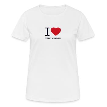 I LOVE MÜHLHAUSEN - Women's Breathable T-Shirt - white - Front - AI Model Female 172 dark (172cm)