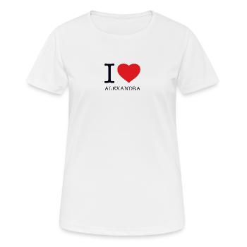 I LOVE ALEXANDRA - Frauen T-Shirt atmungsaktiv - Weiß - Vorne - AI Model Female 172 dark (172cm)