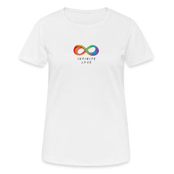 Amour infini - Signe d’infini coloré - T-shirt respirant Femme - blanc - Devant - AI Model Female 172 dark (172cm)
