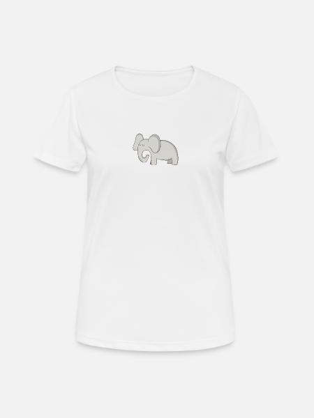 Eléphant - T-shirt respirant Femme - blanc