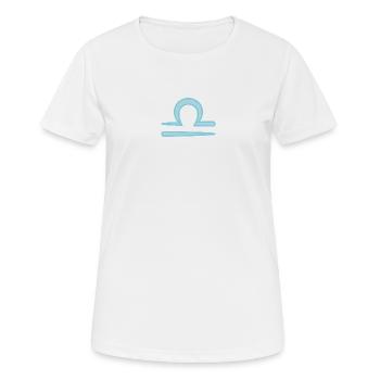 Waagezeichensymbol Pastellblau - Frauen T-Shirt atmungsaktiv - Weiß - Vorne - AI Model Female 172 dark (172cm)