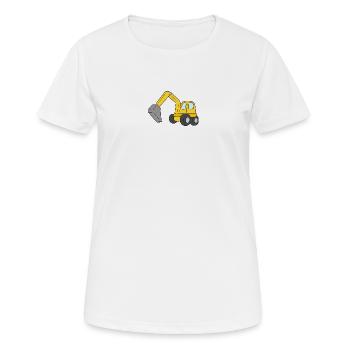 Bagger - Frauen T-Shirt atmungsaktiv - Weiß - Vorne - AI Model Female 172 dark (172cm)