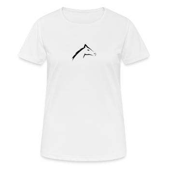 Horses Head | Horse Head Silhouette Design - Women's Breathable T-Shirt - white - Front - AI Model Female 172 dark (172cm)