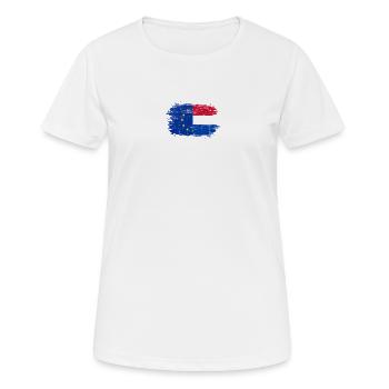 Fusion du drapeau néerlandais de l’UE - T-shirt respirant Femme - blanc - Devant - AI Model Female 172 dark (172cm)