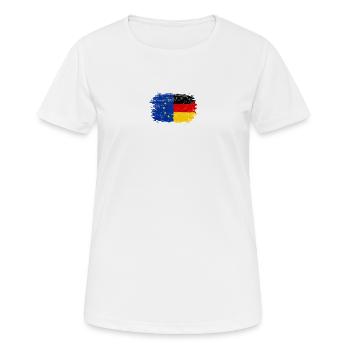 Flag Fusion EUGermany Brush - T-shirt respirant Femme - blanc - Devant - AI Model Female 172 dark (172cm)