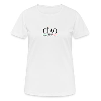 CIAO Hello Italy - Milano Italia - T-shirt respirant Femme - blanc - Devant - AI Model Female 172 dark (172cm)