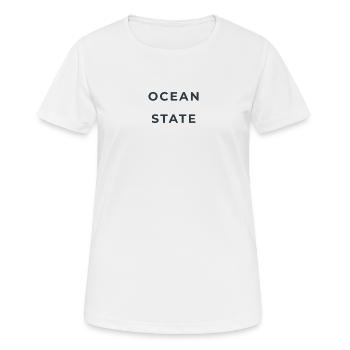 OCEAN STATE - Women's Breathable T-Shirt - white - Front - AI Model Female 172 dark (172cm)