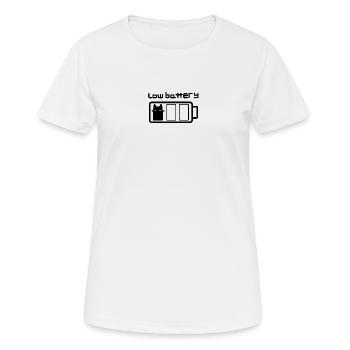 Low battery cat - Women's Breathable T-Shirt - white - Front - AI Model Female 172 dark (172cm)
