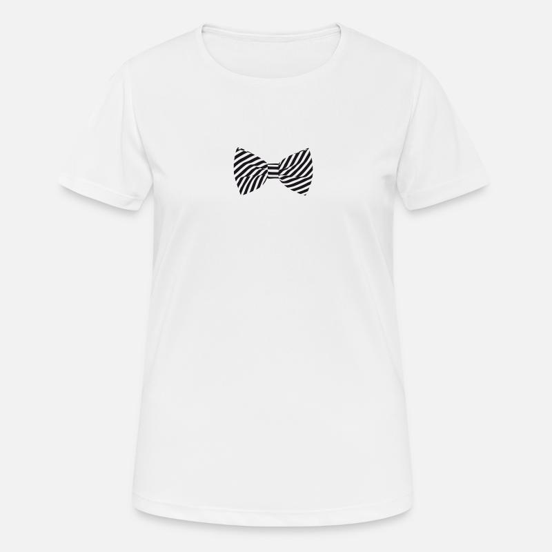 Zebra Bow Tie - Women's Breathable T-Shirt - white