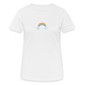 Verspielte Regenbogenwolken - Frauen T-Shirt atmungsaktiv - Weiß - Vorne - AI Model Female 172 dark (172cm)