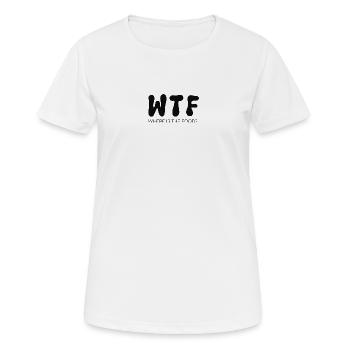 WTF - Frauen T-Shirt atmungsaktiv - Weiß - Vorne - AI Model Female 172 dark (172cm)