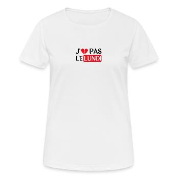 Je n'aime pas le lundi - Version noire - T-shirt respirant Femme - blanc - Devant - AI Model Female 172 dark (172cm)