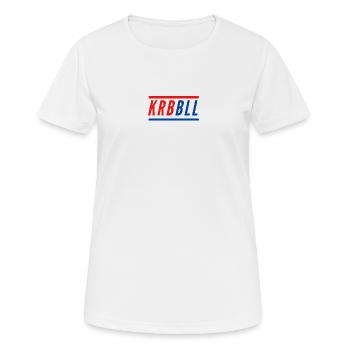 Korbball -KRBBLL- (rot-blau) - Frauen T-Shirt atmungsaktiv - Weiß - Vorne - AI Model Female 172 dark (172cm)