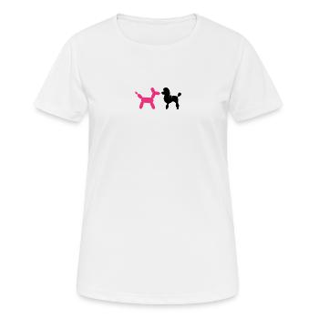 un caniche et un ballon-caniche - T-shirt respirant Femme - blanc - Devant - AI Model Female 172 dark (172cm)