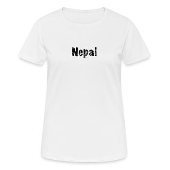 Nepal - Frauen T-Shirt atmungsaktiv - Weiß - Vorne - AI Model Female 172 dark (172cm)