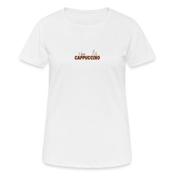 J’ADORE LE CAPPUCCINO - T-shirt respirant Femme - blanc - Devant - AI Model Female 172 dark (172cm)