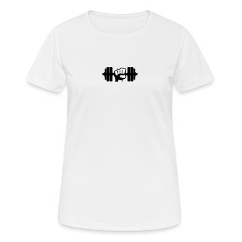 Gewicht Hantel - Frauen T-Shirt atmungsaktiv - Weiß - Vorne - AI Model Female 172 dark (172cm)