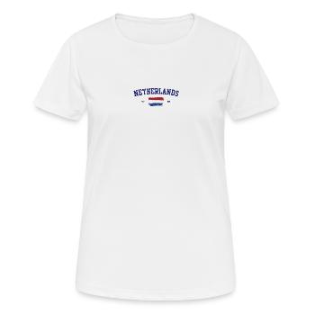 Dutch Flag Artistic Brushstroke Design - Women's Breathable T-Shirt - white - Front - AI Model Female 172 dark (172cm)