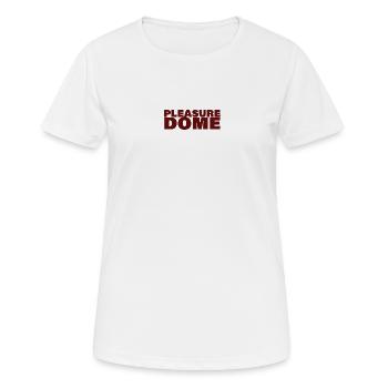 PLEASURE DOME - Frauen T-Shirt atmungsaktiv - Weiß - Vorne - AI Model Female 172 dark (172cm)