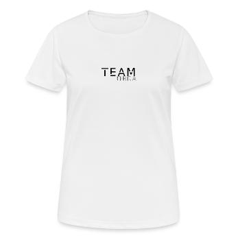 Team Orga - Personal - Mitglied - Crew - Event - Frauen T-Shirt atmungsaktiv - Weiß - Vorne - AI Model Female 172 dark (172cm)