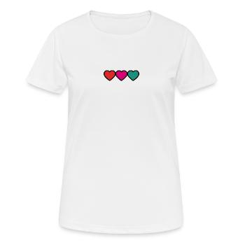 HERZ. PAAR. GERADE VERHEIRATET. Junggesellinnenabschied. VALENTINSTAG. - Frauen T-Shirt atmungsaktiv - Weiß - Vorne - AI Model Female 172 dark (172cm)