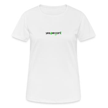 yes vegan - T-shirt respirant Femme - blanc - Devant - AI Model Female 172 dark (172cm)