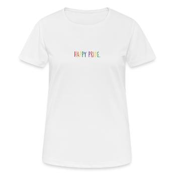 HAPPY PRIDE rainbow - Frauen T-Shirt atmungsaktiv - Weiß - Vorne - AI Model Female 172 dark (172cm)