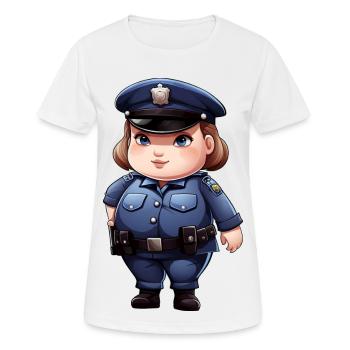 Dicke Polizistin - Frauen T-Shirt atmungsaktiv - Weiß - Vorne - AI Model Female 172 dark (172cm)