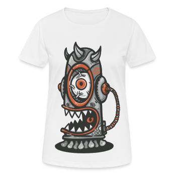 Mechanical monster with an orange eye - Women's Breathable T-Shirt - white - Front - AI Model Female 172 dark (172cm)