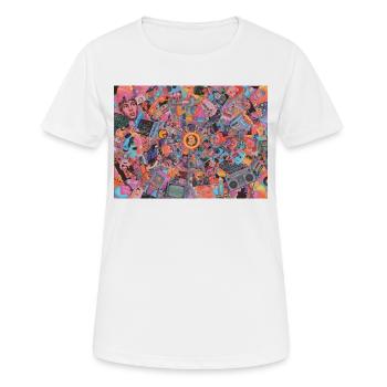 Bitcoin Bazooka - PopArt 3 - T-shirt respirant Femme - blanc - Devant - AI Model Female 172 dark (172cm)