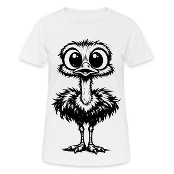 Furry Bird with Big Eyes - Women's Breathable T-Shirt - white - Front - AI Model Female 172 dark (172cm)