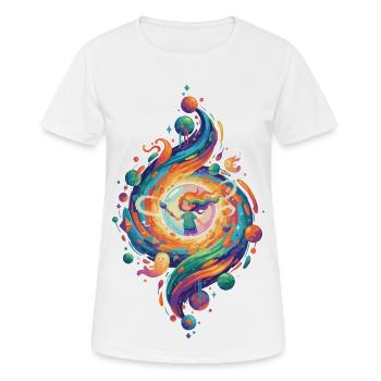 Rainbow Girl Brush Paint Swirl Painting Art - Women's Breathable T-Shirt - white - Front - AI Model Female 172 dark (172cm)
