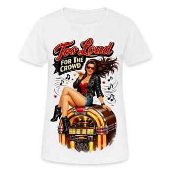 Pin-up rockabilly : trop bruyant pour la foule - T-shirt respirant Femme - blanc - Devant - AI Model Female 172 dark (172cm)