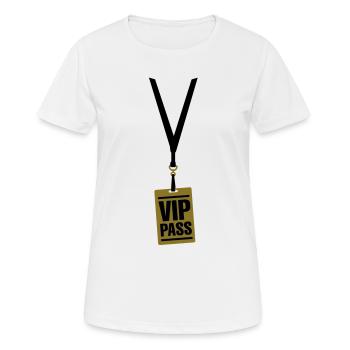 VIP Pass - Frauen T-Shirt atmungsaktiv - Weiß - Vorne - AI Model Female 172 dark (172cm)