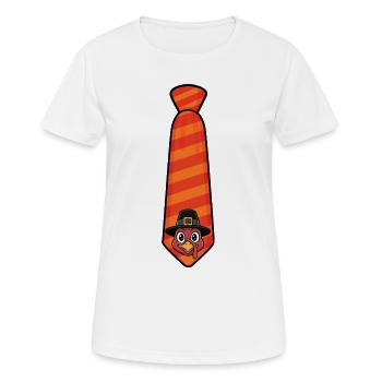 Thanksgiving cravate automne drôle style vacances - T-shirt respirant Femme - blanc - Devant - AI Model Female 172 dark (172cm)