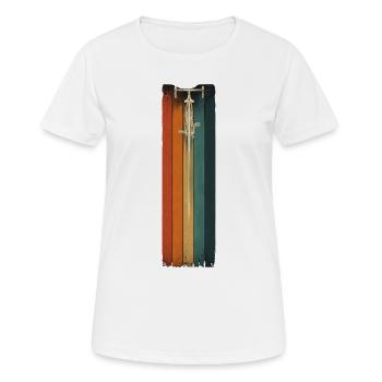 Vélo de route rétro coloré - Idée cadeau pour cycliste de route - T-shirt respirant Femme - blanc - Devant - AI Model Female 172 dark (172cm)