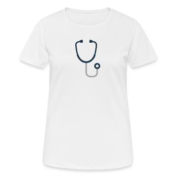Stethoscope | Symbol for Doctors & Nurses - Women's Breathable T-Shirt - white - Front - AI Model Female 172 dark (172cm)