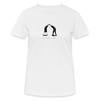 Bleib albern | WARUM NICHT - Frauen T-Shirt atmungsaktiv - Weiß - Vorne - AI Model Female 172 dark (172cm)