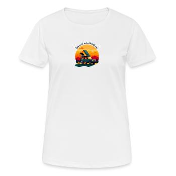 Zuhause unterm Dachzelt - Frauen T-Shirt atmungsaktiv - Weiß - Vorne - AI Model Female 172 dark (172cm)