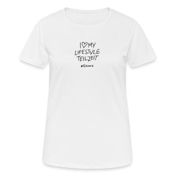 Lifestyle Teizeit - Frauen T-Shirt atmungsaktiv - Weiß - Vorne - AI Model Female 172 dark (172cm)
