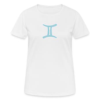 Zwillinge Sternzeichen Pastel Blau - Frauen T-Shirt atmungsaktiv - Weiß - Vorne - AI Model Female 172 dark (172cm)
